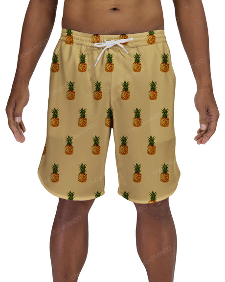 19" Elastic Waist Dolphin Hem Swimshorts