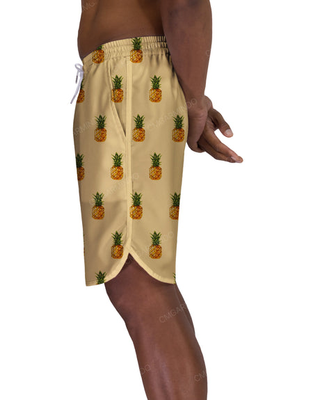 19" Elastic Waist Dolphin Hem Swimshorts