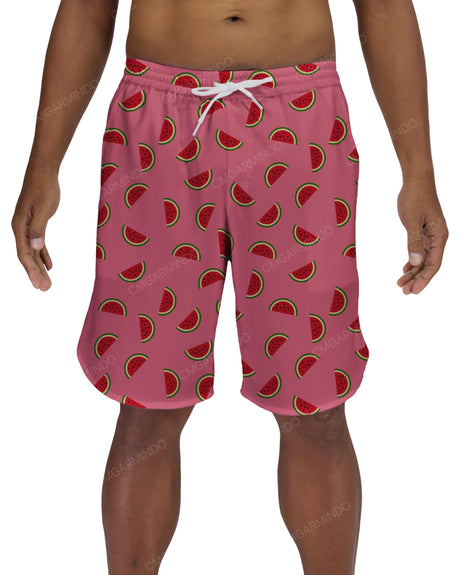 19" Elastic Waist Dolphin Hem Swimshorts
