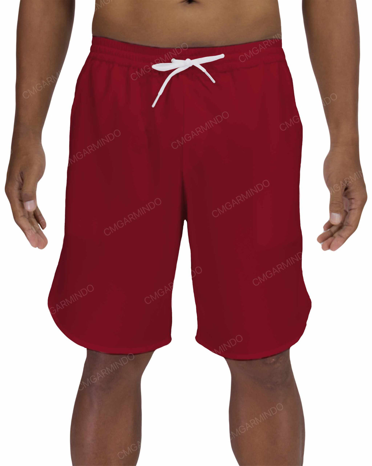 19" Elastic Waist Dolphin Hem Swimshorts