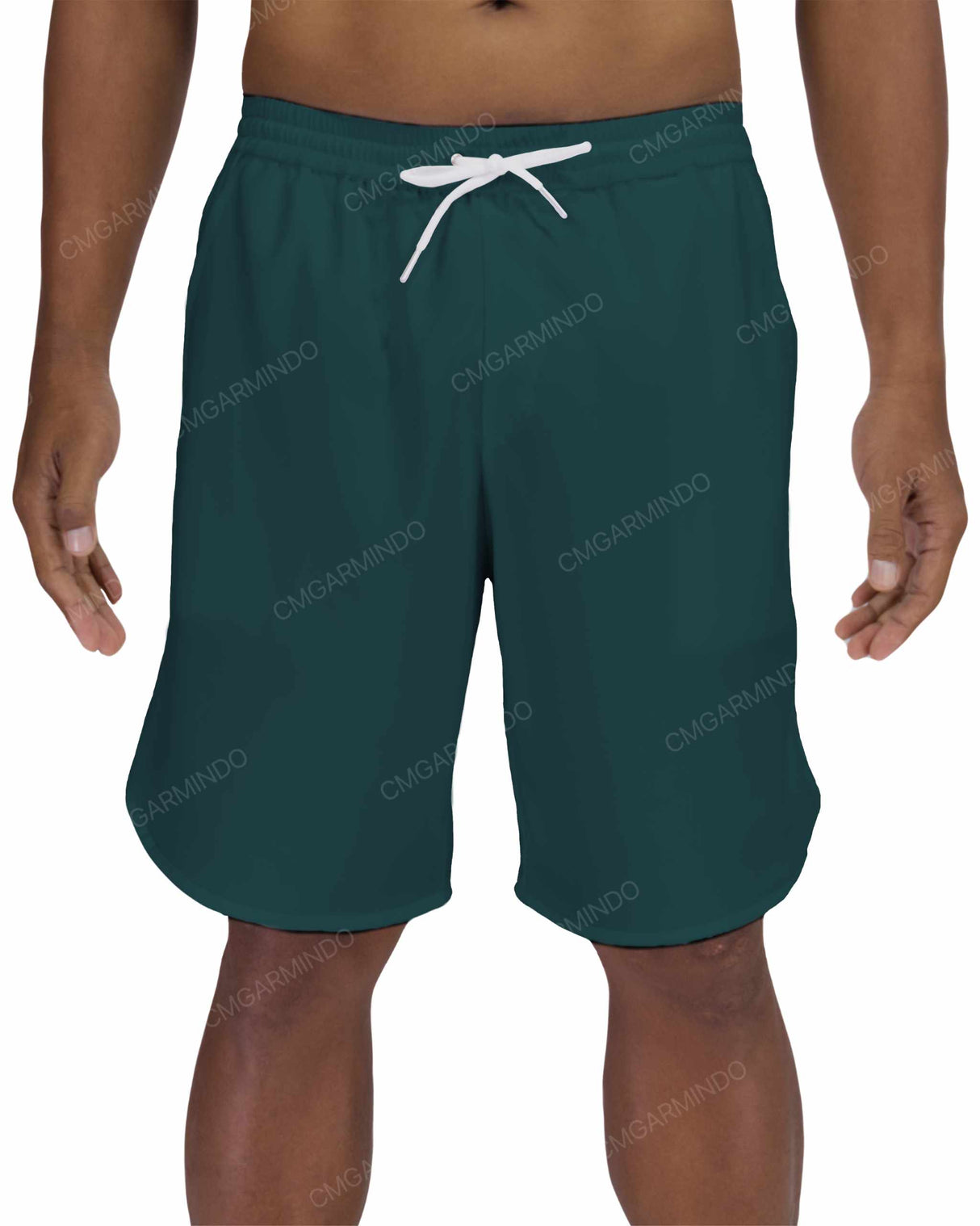 19" Elastic Waist Dolphin Hem Swimshorts