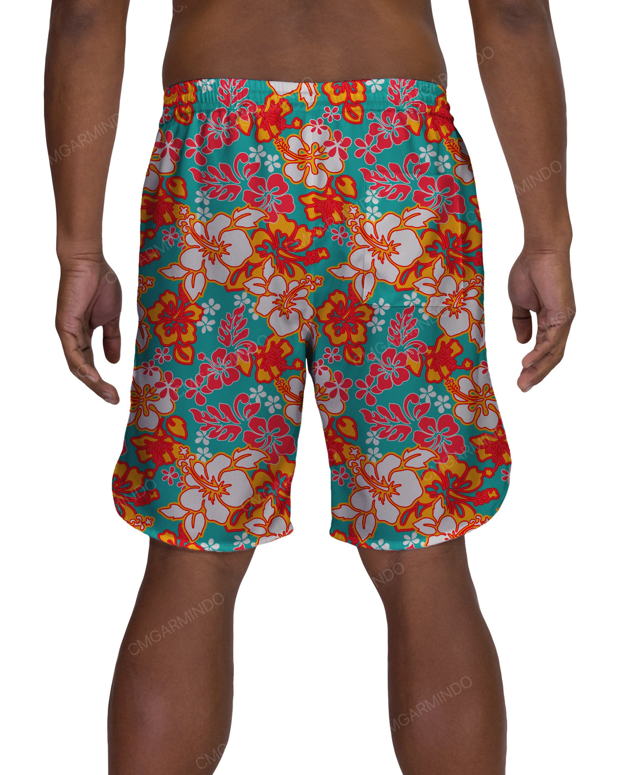 19" Elastic Waist Dolphin Hem Swimshorts