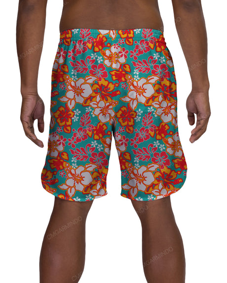 19" Elastic Waist Dolphin Hem Swimshorts