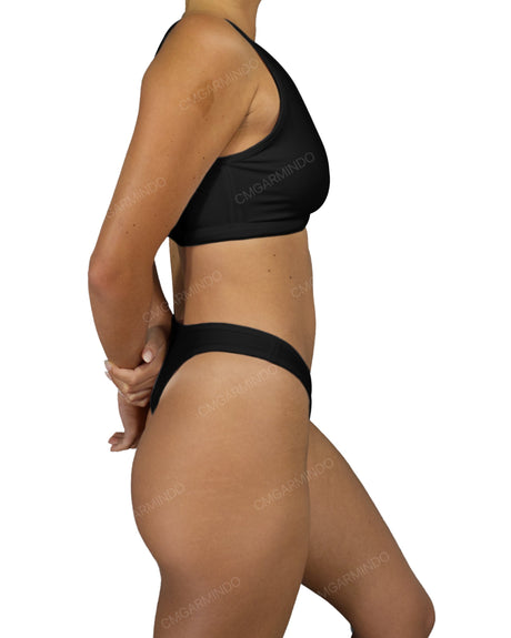 High Waist High Cut Thong Bottom