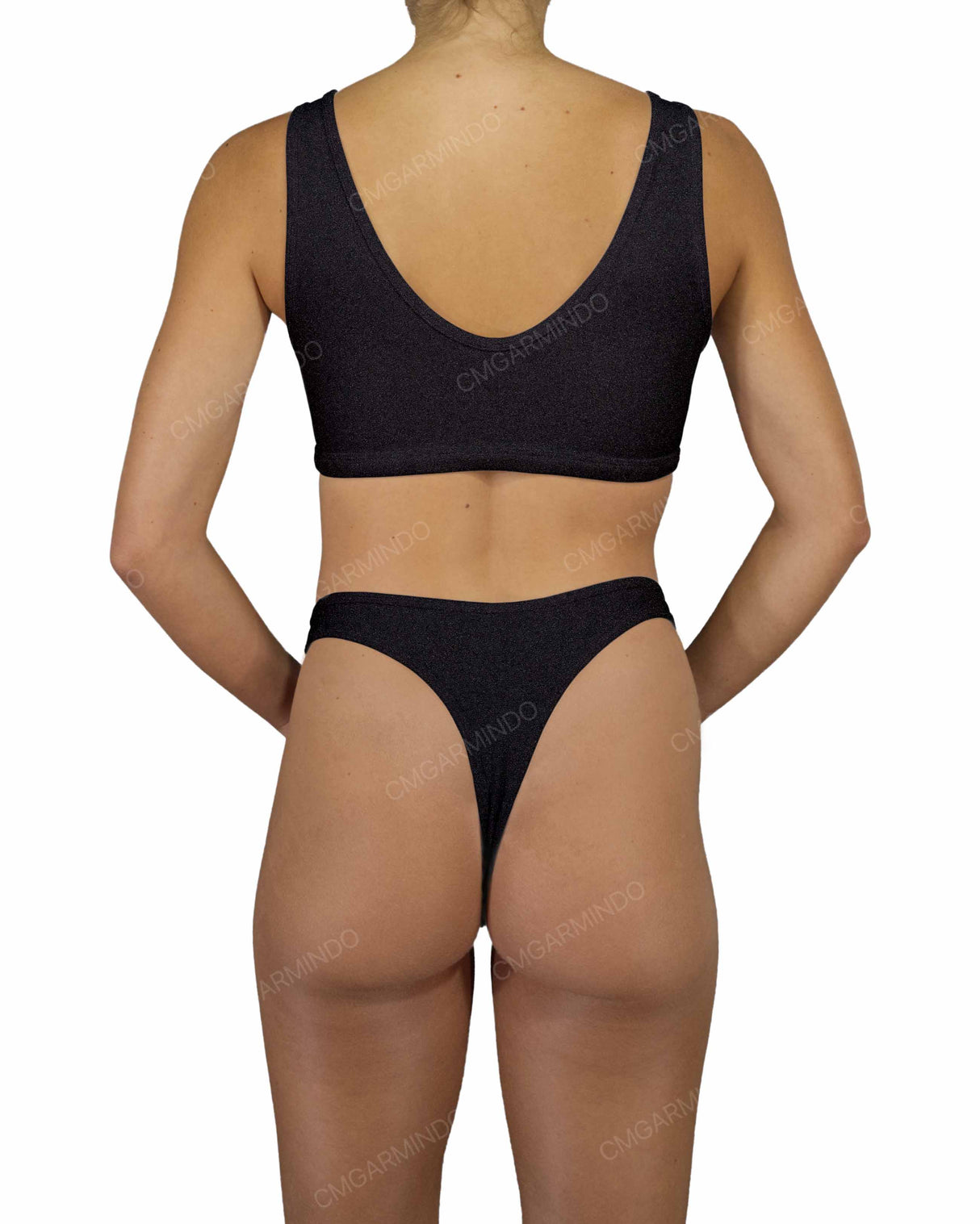 High Waist High Cut Thong Bottom