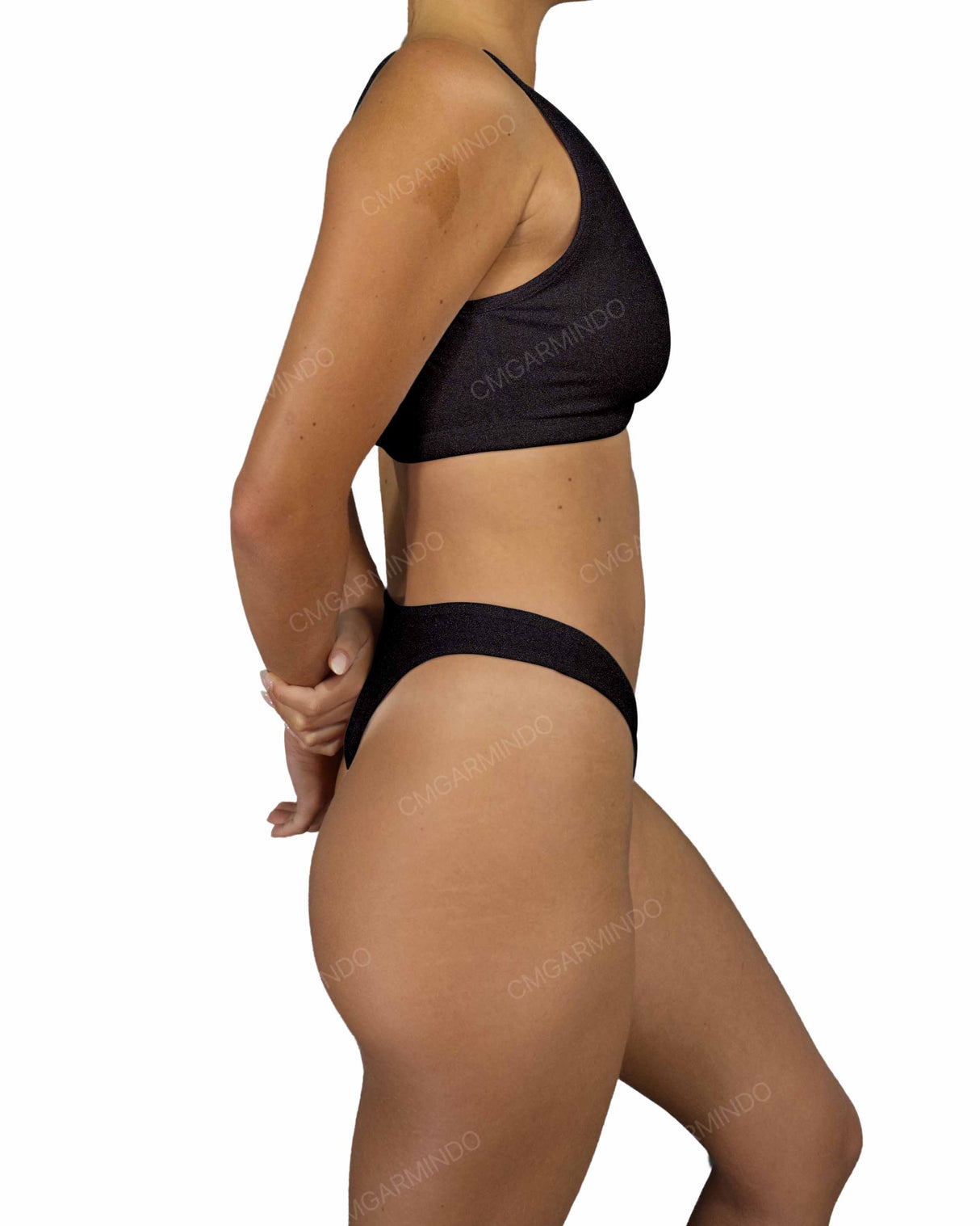 High Waist High Cut Thong Bottom