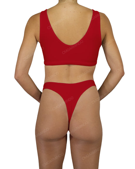 High Waist High Cut Thong Bottom