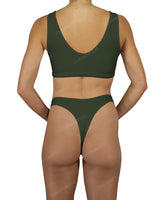 High Waist High Cut Thong Bottom