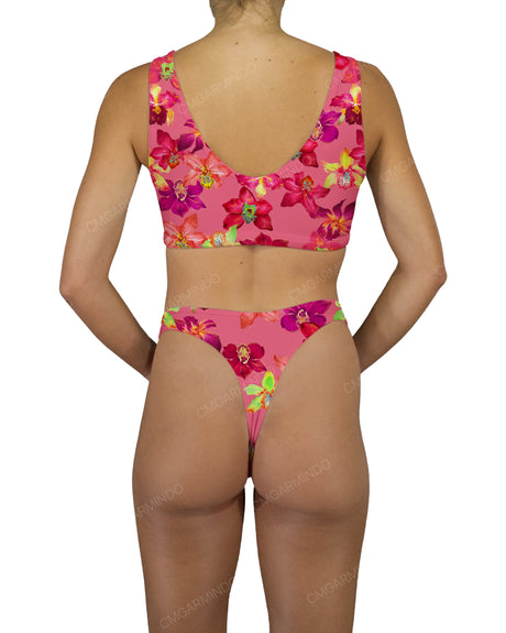 High Waist High Cut Thong Bottom