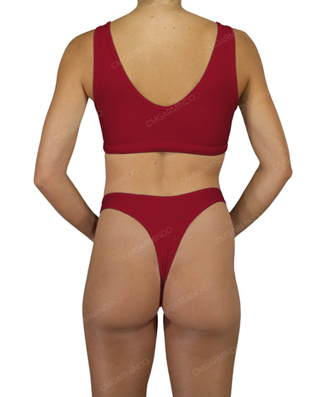High Waist High Cut Thong Bottom