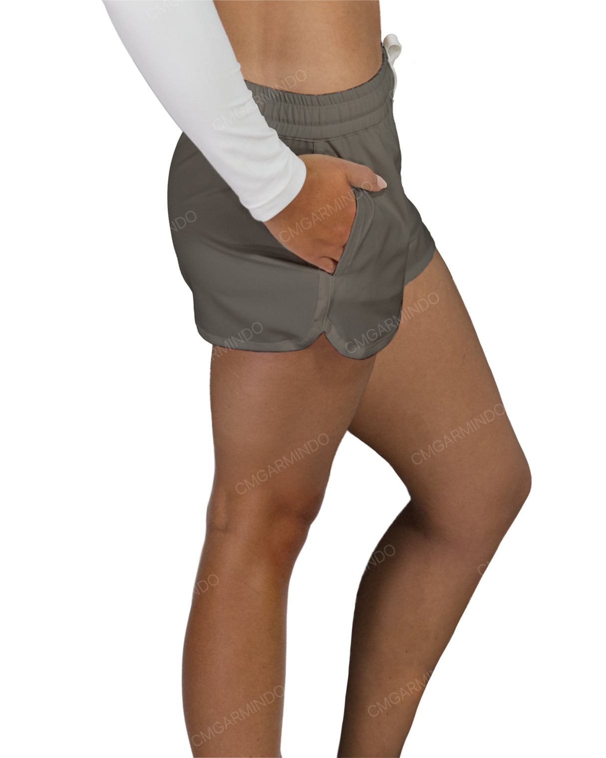 Relaxed Dolphin Hem Shorts