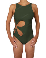 Crew Neck Right Flower One Piece