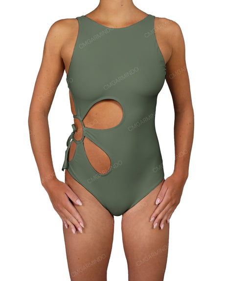 Crew Neck Right Flower One Piece