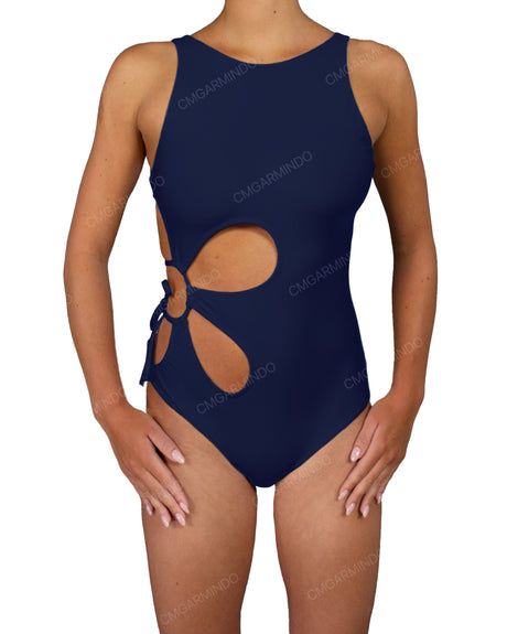 Crew Neck Right Flower One Piece