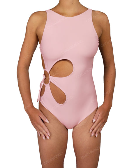 Crew Neck Right Flower One Piece