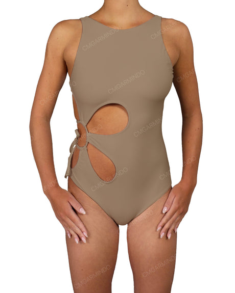 Crew Neck Right Flower One Piece