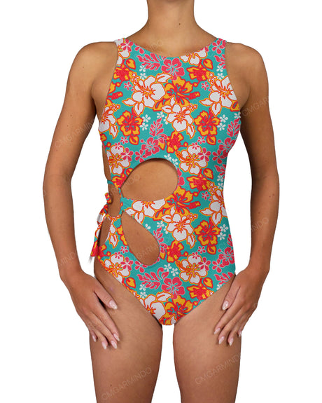 Crew Neck Right Flower One Piece