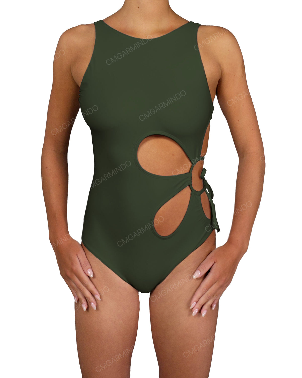 Crew Neck Left Flower One Piece