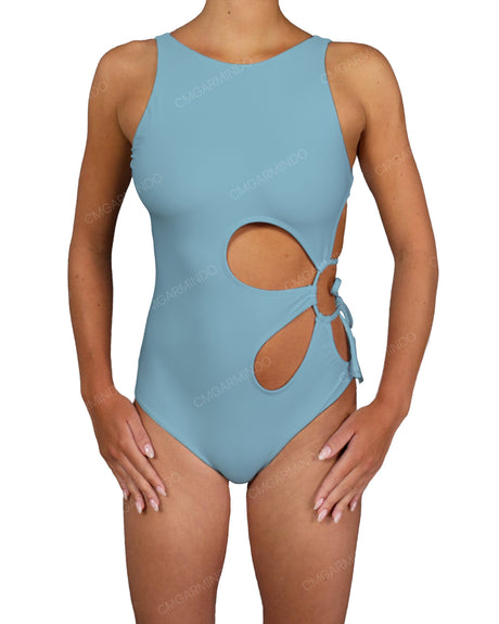 Crew Neck Left Flower One Piece