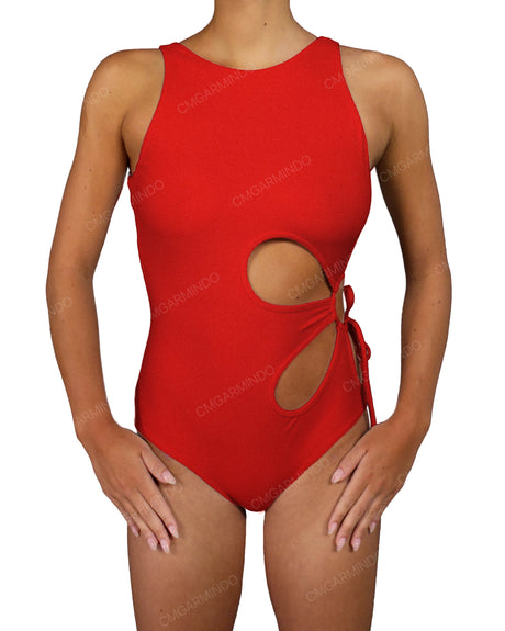 Crew Neck Left Flower One Piece