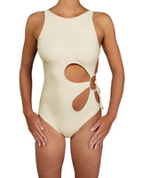 Crew Neck Left Flower One Piece