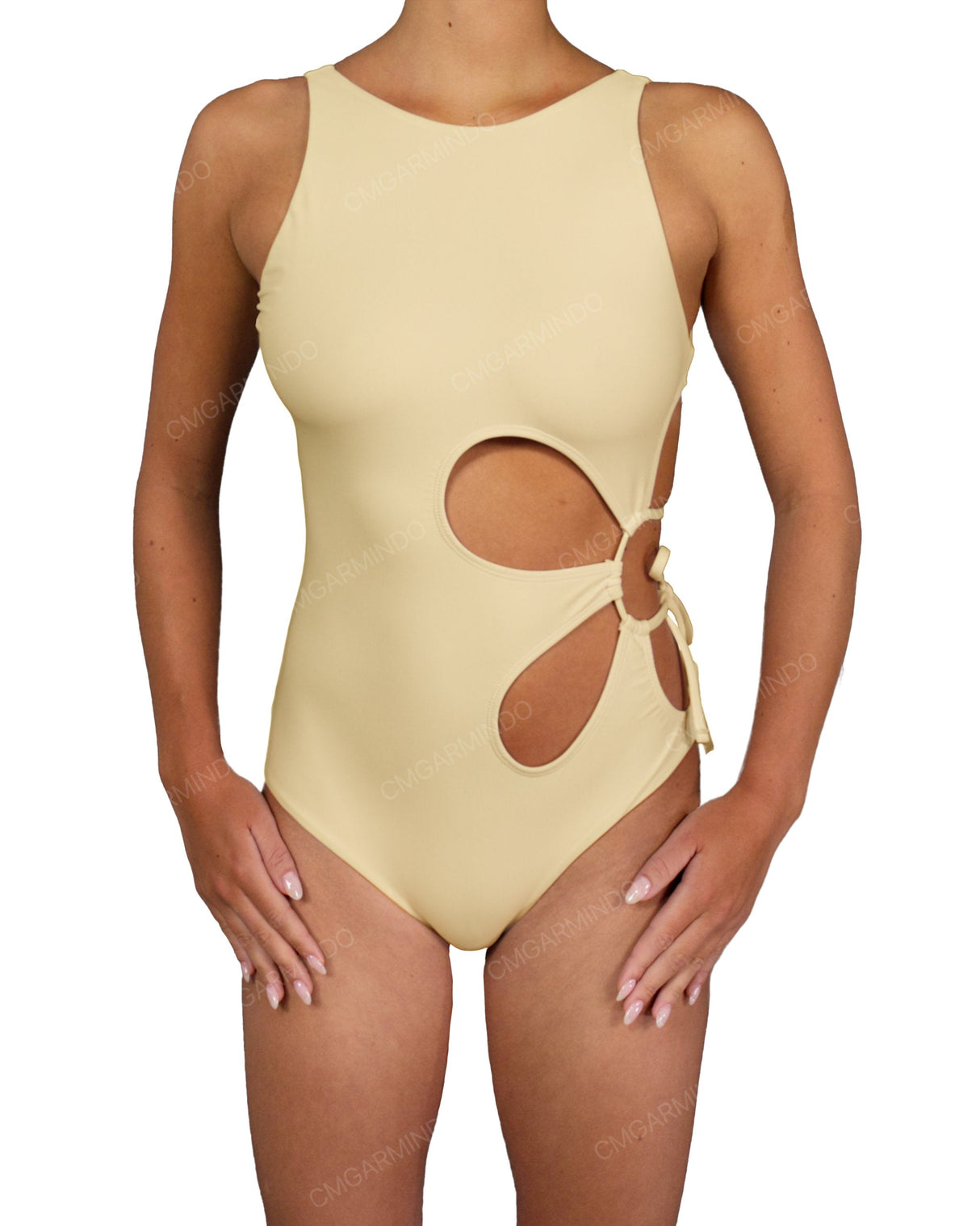 Crew Neck Left Flower One Piece