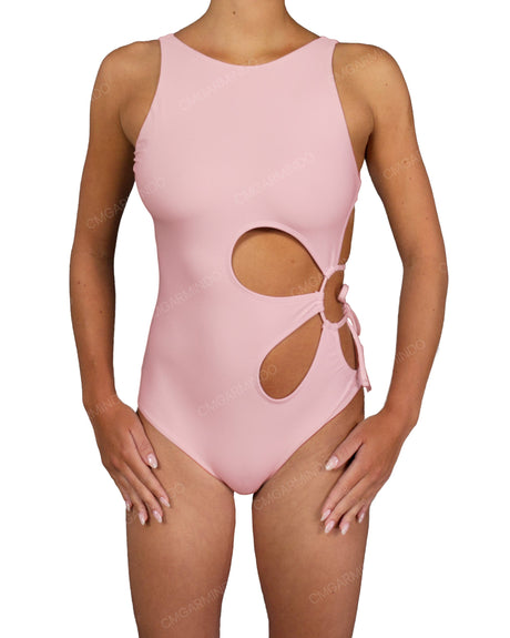 Crew Neck Left Flower One Piece
