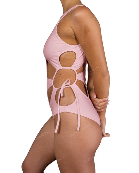 Crew Neck Left Flower One Piece
