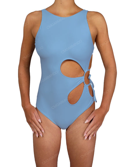 Crew Neck Left Flower One Piece