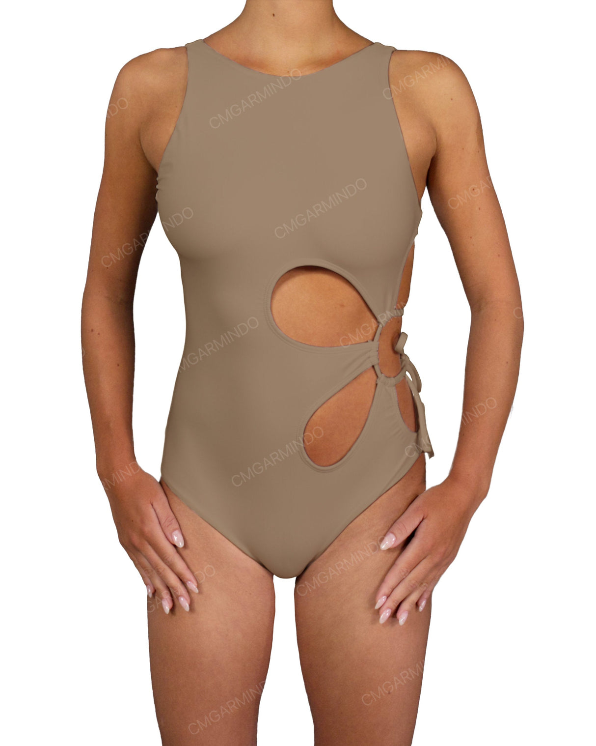Crew Neck Left Flower One Piece