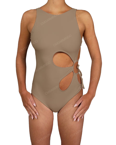 Crew Neck Left Flower One Piece
