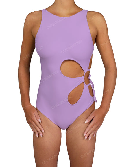 Crew Neck Left Flower One Piece