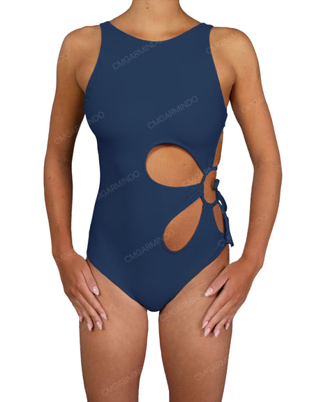Crew Neck Left Flower One Piece