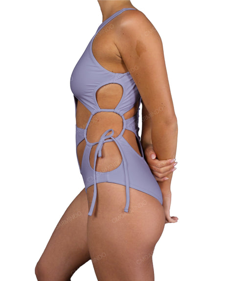 Crew Neck Left Flower One Piece