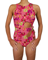 Crew Neck Left Flower One Piece
