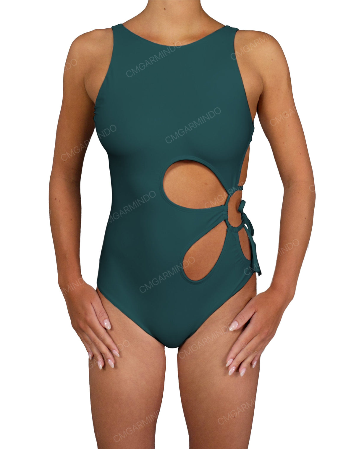 Crew Neck Left Flower One Piece