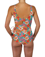Crew Neck Left Flower One Piece
