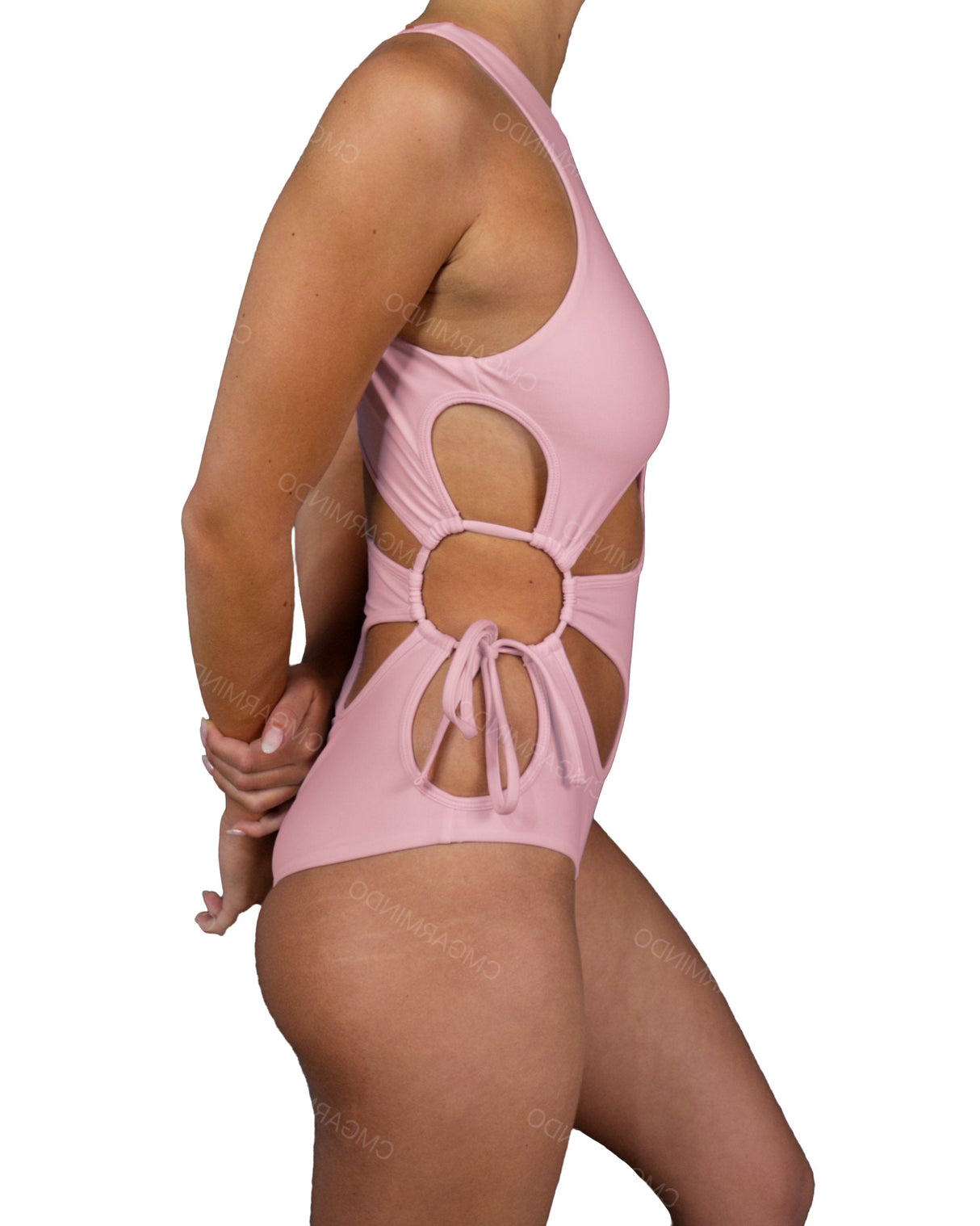 Crew Neck Binding Right Flower One Piece