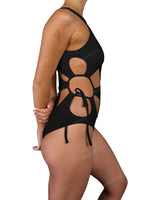 Crew Neck Binding Right Flower One Piece