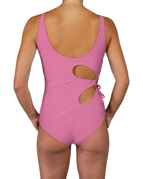 Crew Neck Binding Right Flower One Piece
