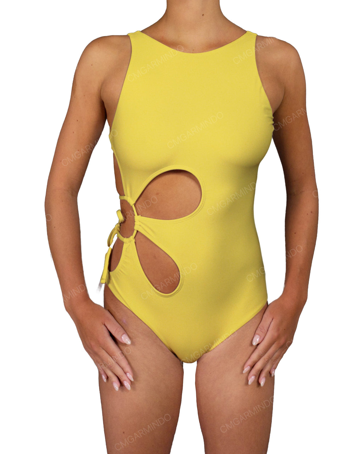 Crew Neck Binding Right Flower One Piece