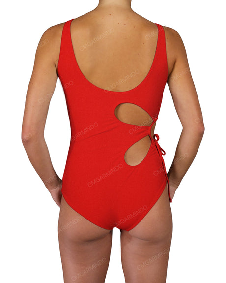 Crew Neck Binding Right Flower One Piece