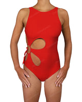 Crew Neck Binding Right Flower One Piece