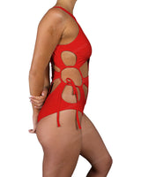 Crew Neck Binding Right Flower One Piece