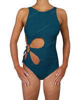 Crew Neck Binding Right Flower One Piece