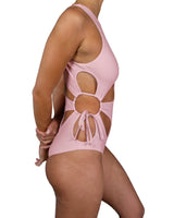 Crew Neck Binding Right Flower One Piece