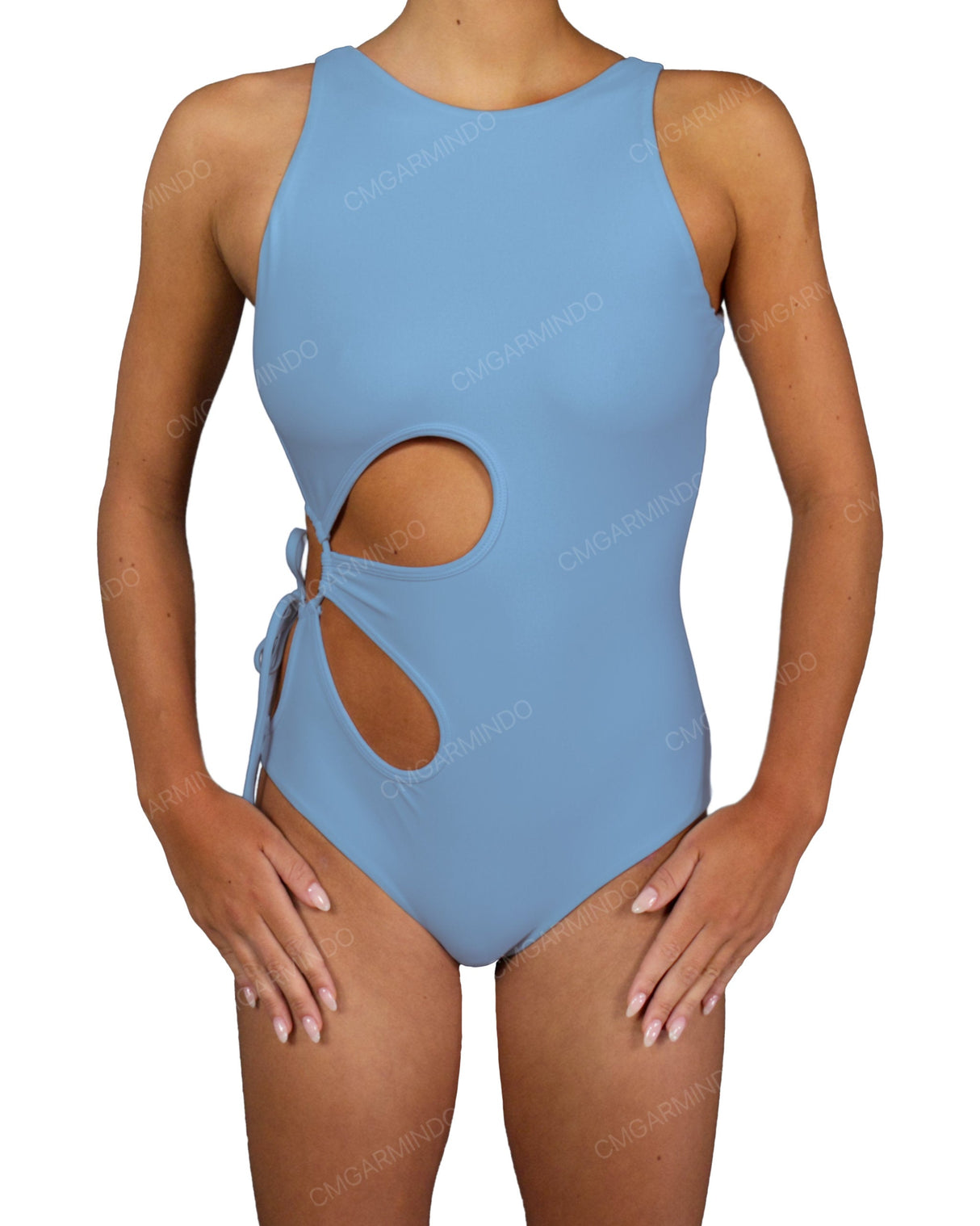 Crew Neck Binding Right Flower One Piece