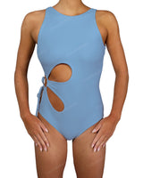 Crew Neck Binding Right Flower One Piece