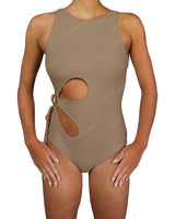 Crew Neck Binding Right Flower One Piece