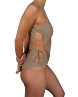 Crew Neck Binding Right Flower One Piece